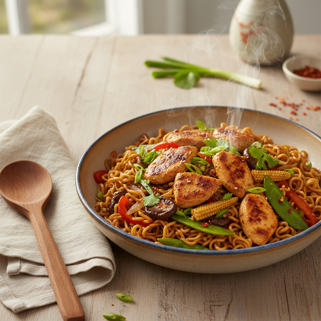 Aziatische Kip Noodles