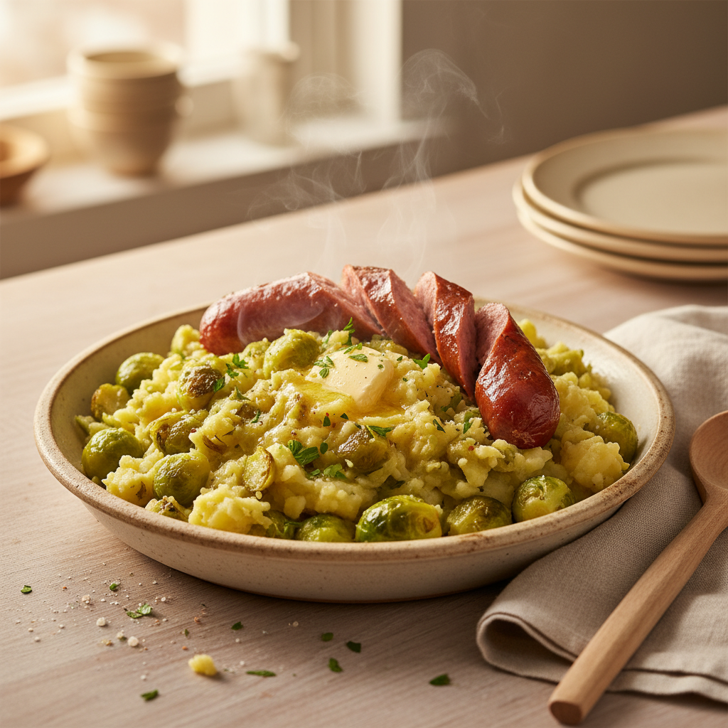 Hollandse Stamppot met Spruitjes en Rookworst