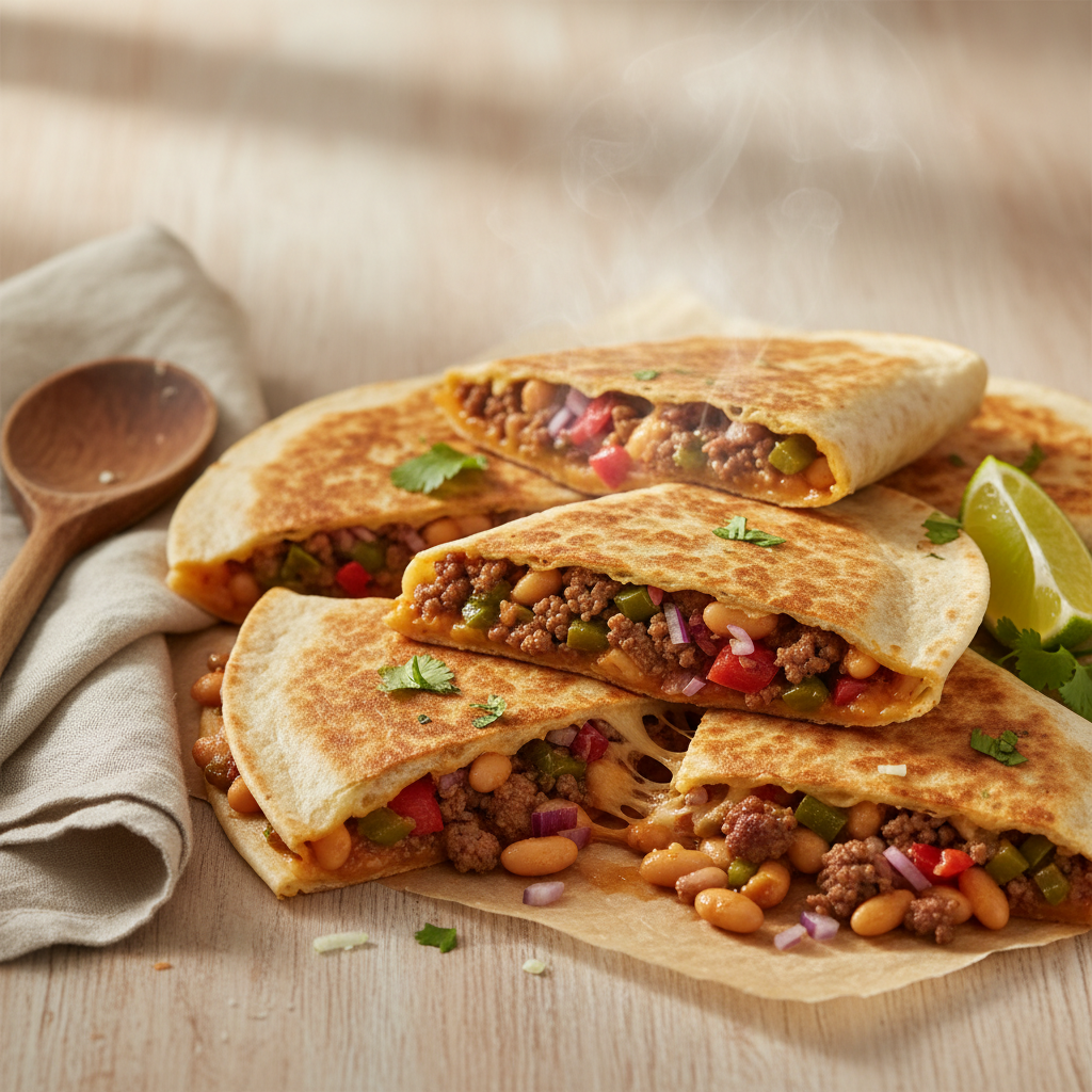 Mexicaanse Quesadillas met Gehakt en Bonen