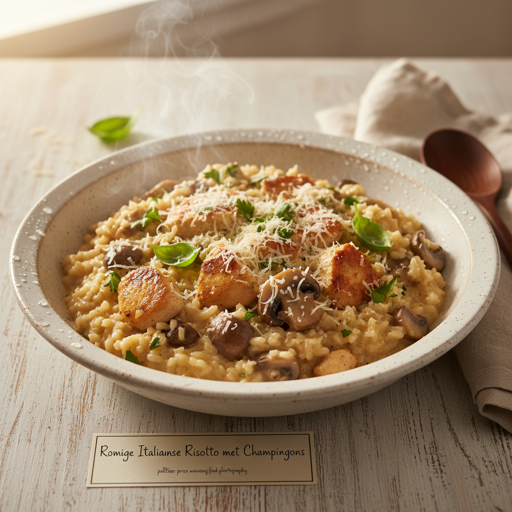 Romige Italiaanse Risotto met Champignons