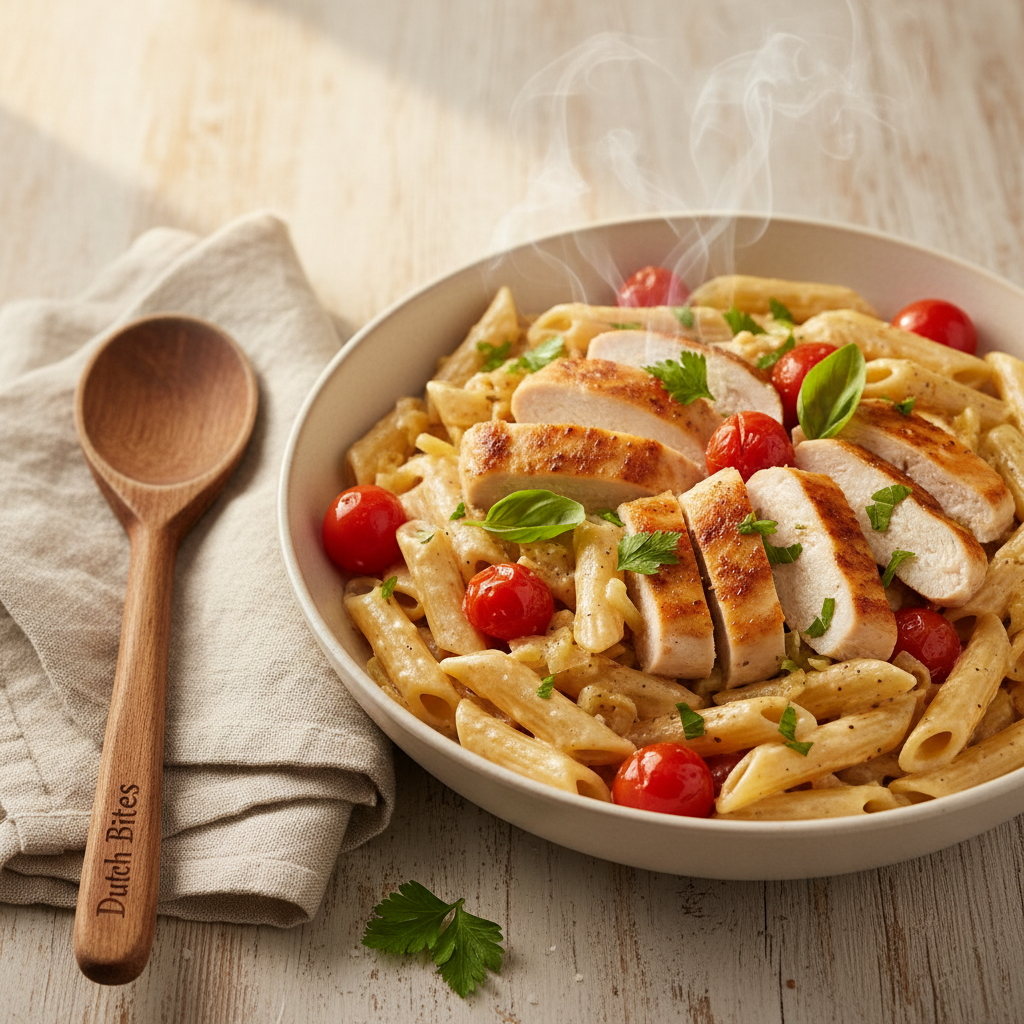 Romige Pasta met Kip en Snoepgroente Tomaat
