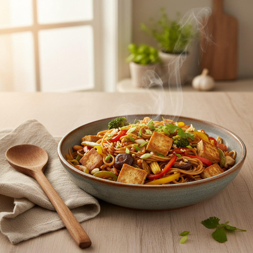 Vegetarische Wok met Tofu en Groenten